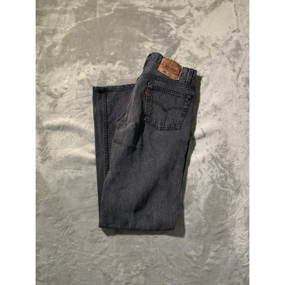 Vintage 80s 90s Levi's 501xx Black Straight Leg Jeans Size 30x30 USA Made EUC